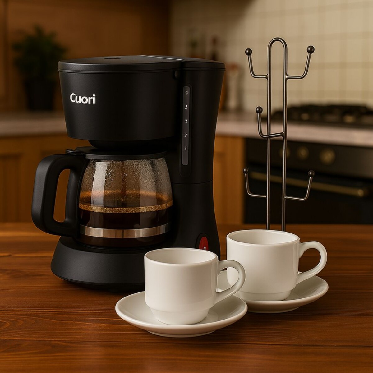 PACK CAFETERA DE GOTEO 6 TZ + SOPORTE TAZA + 2 TAZA 90ML 