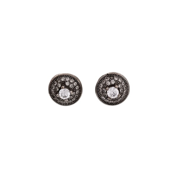 Caravanas Circulo-Plata 925-Piedra Zirconia-CA3065 Conpiedra