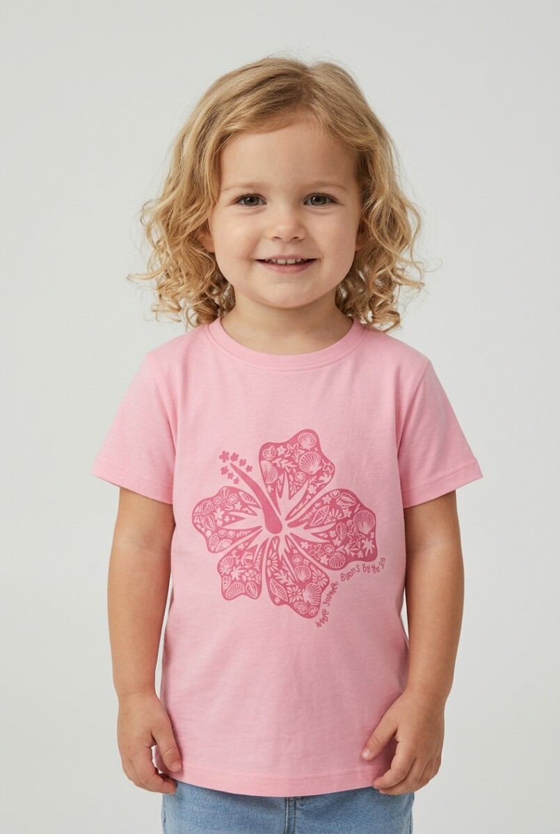 Remera m/c estampada Bloom by the Sea - Rosa 