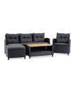 Set jardín VEN 4 pl chaise longue negro Set jardín VEN 4 pl chaise longue negro