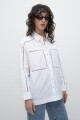 Camisa oversized con vainillas blanco