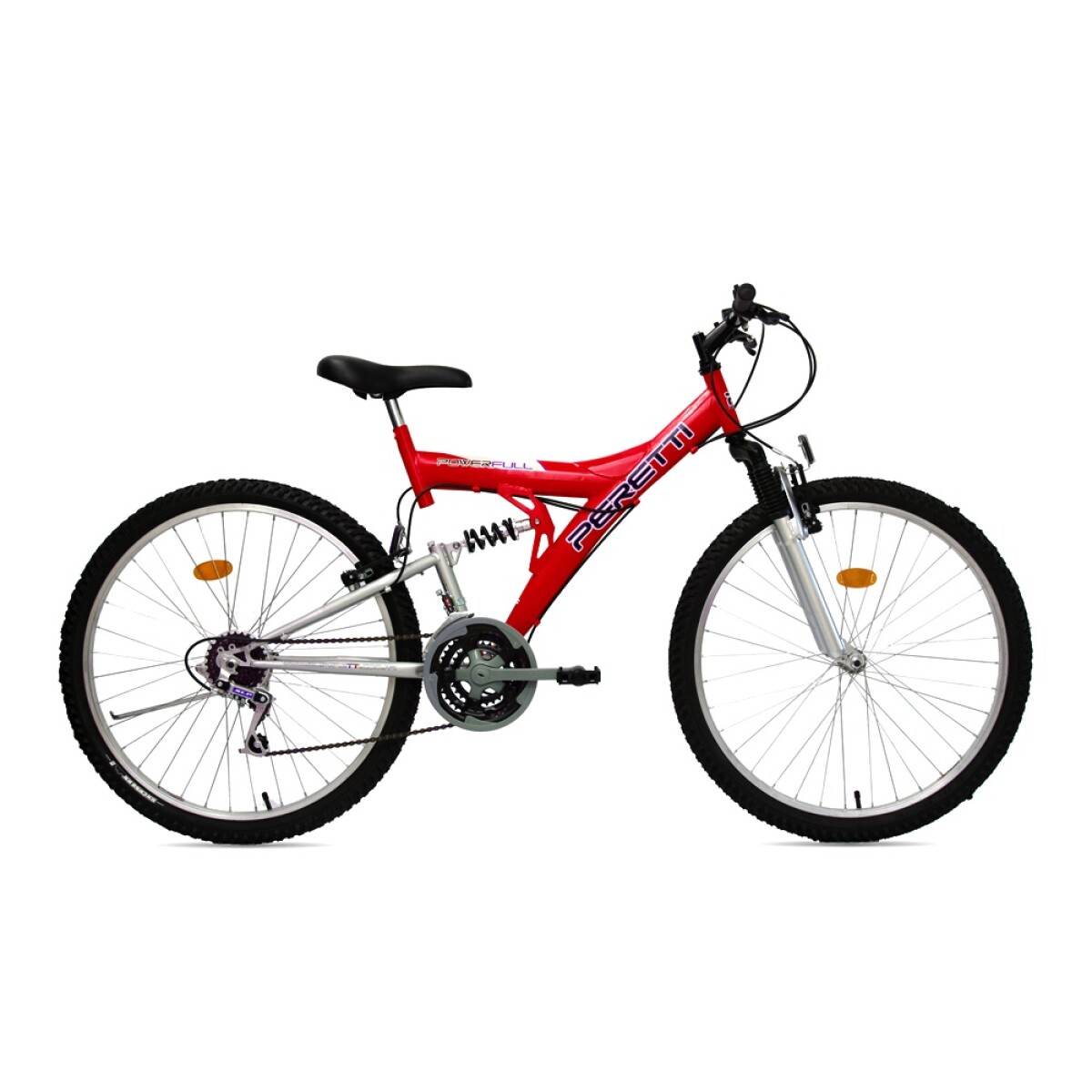 Bicicleta Montaña Peretti MTB Doble Suspensión Acero R26 21V - Rojo 