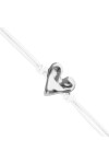 PULSERA DE CUERO BLANCO CON DETALLE DE CORAZÓN BAÑADO EN PLATA DE LEY Pulsera