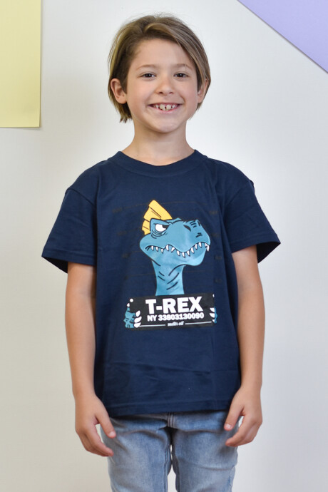 Remera T-Rex Azul Marino