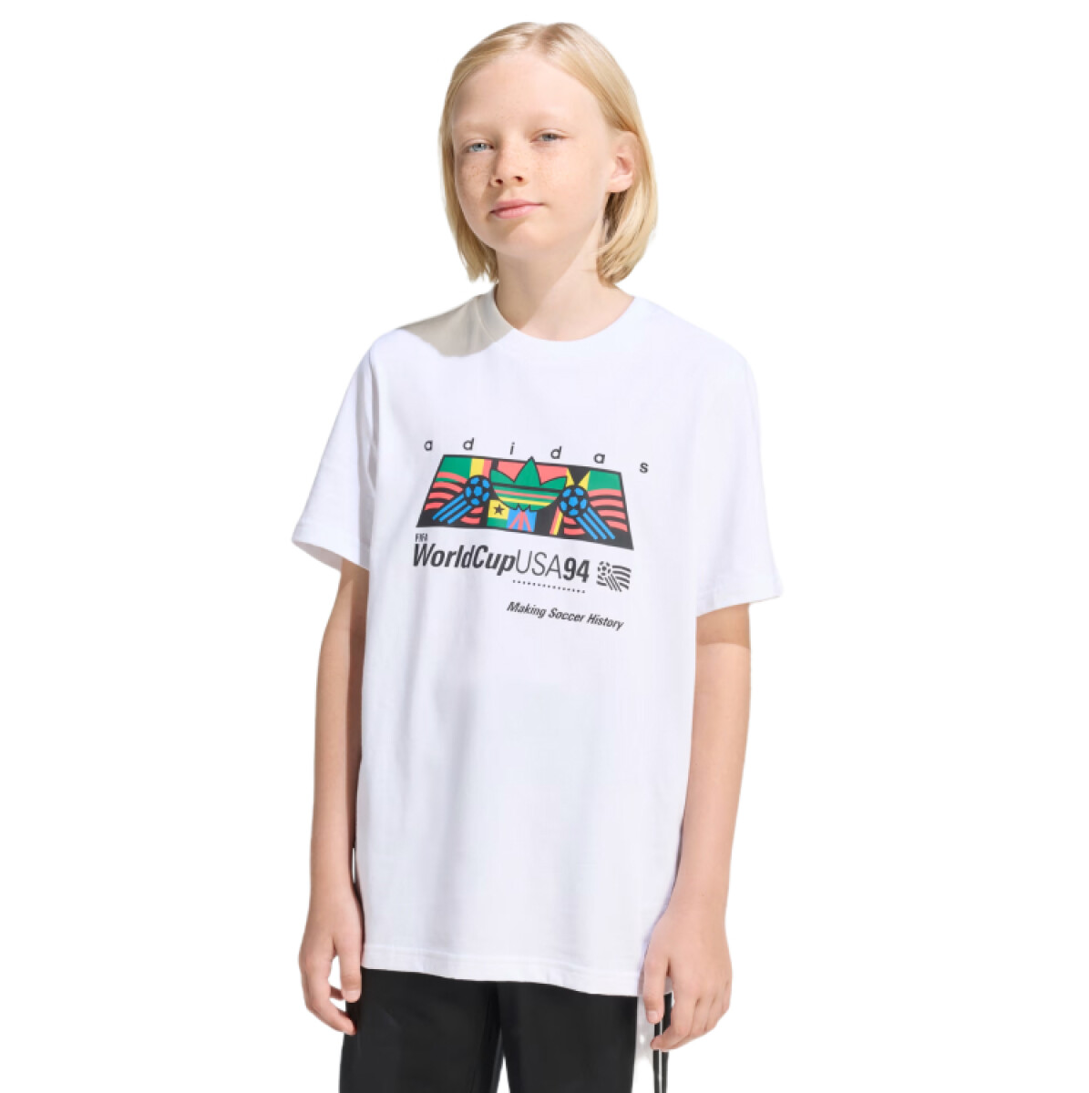 Remera Adidas Lo Gfx Niño - Blanco 