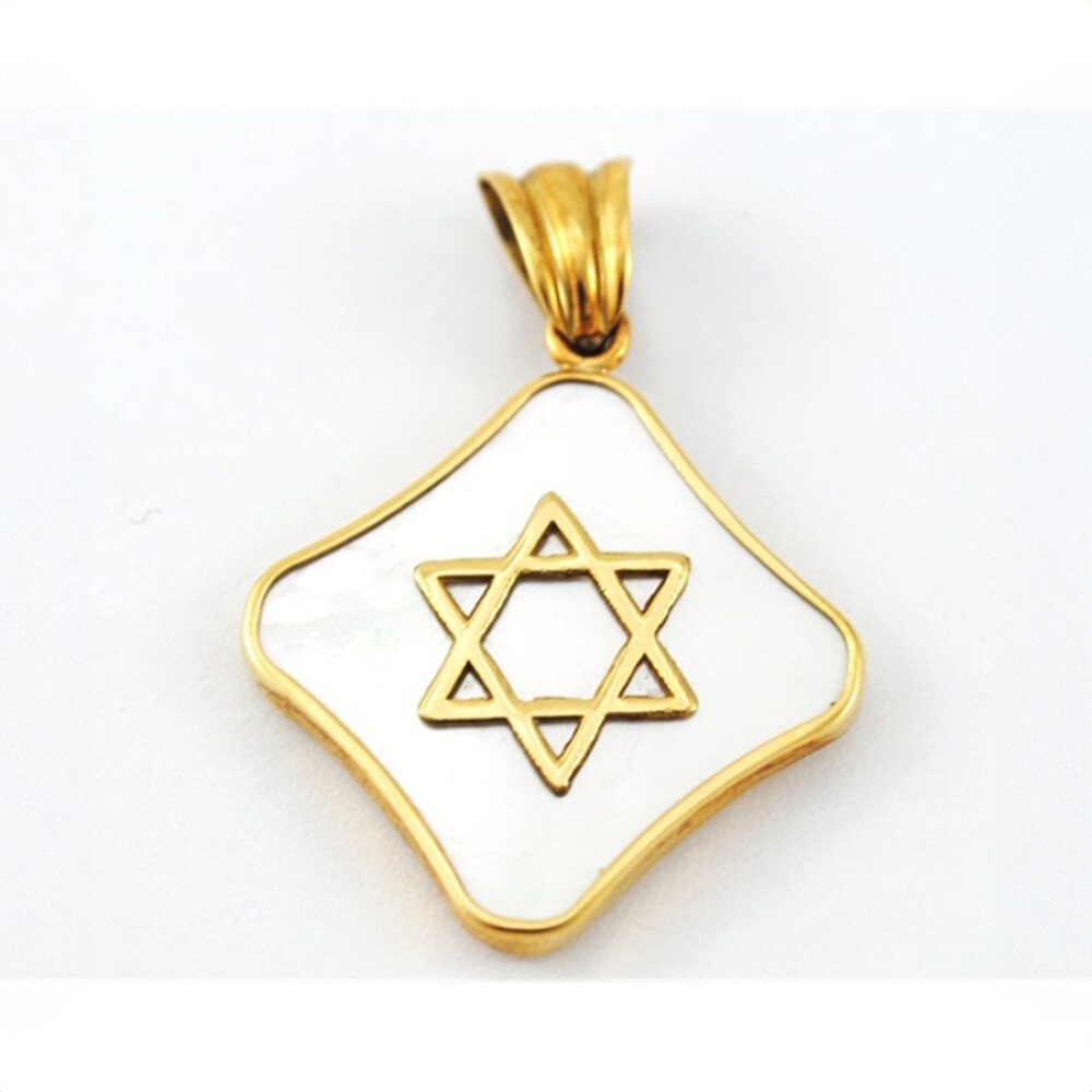 Medalla Estrella De David En Oro 18K Y Nácar Medalla Estrella De David En Oro 18K Y Nácar