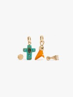 Set De Pendientes Asimétricos Con Piedras multicolor