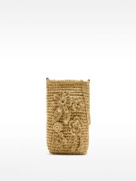 Bolso Para Móvil Efecto Rafia beige