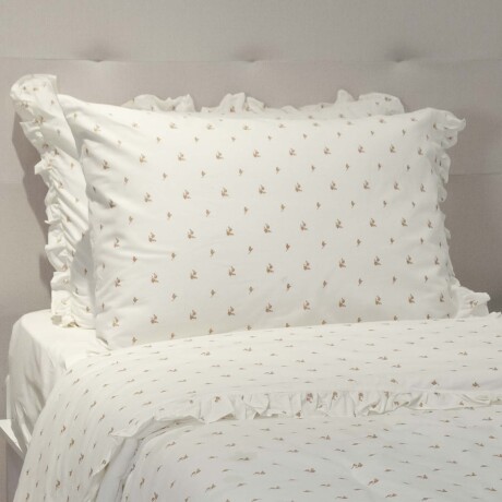 JGO SÁBANAS ALGODON NATURAL-BEIGE FLOR