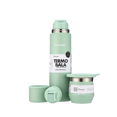 kit termo 750ml bala + mate verde agua 001