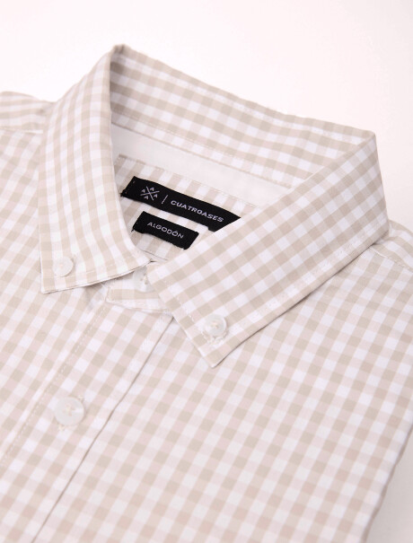Camisa m/l Hudson beige/D2