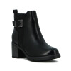 Darkness Bota De Dama Caña Baja Taco Cuadrado Detalle C/ Hebilla - Negro Negro
