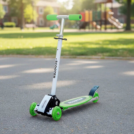 Monopatín Tripatin Aluminio Plegable Regulable Scooter Verde