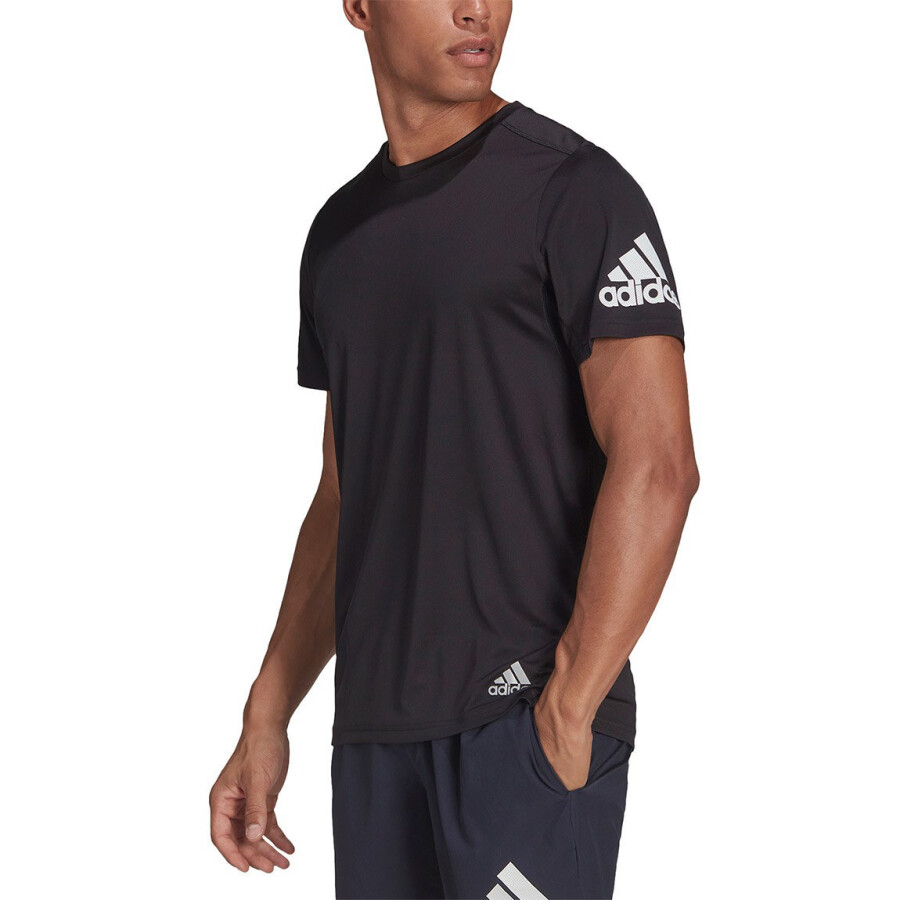 Remera de Hombre Adidas Run It Negro - Blanco