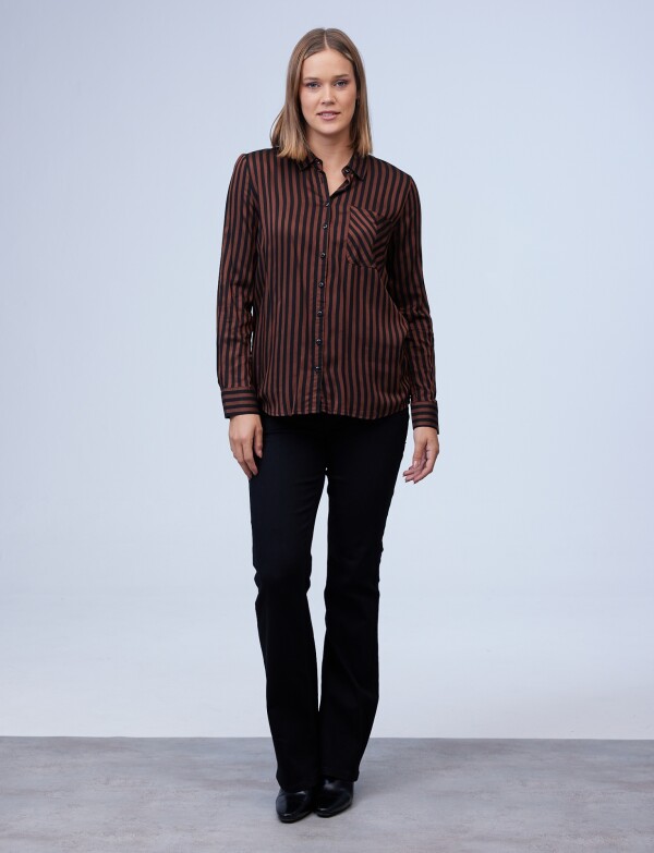 Camisa Lineas NEGRO/MARRON
