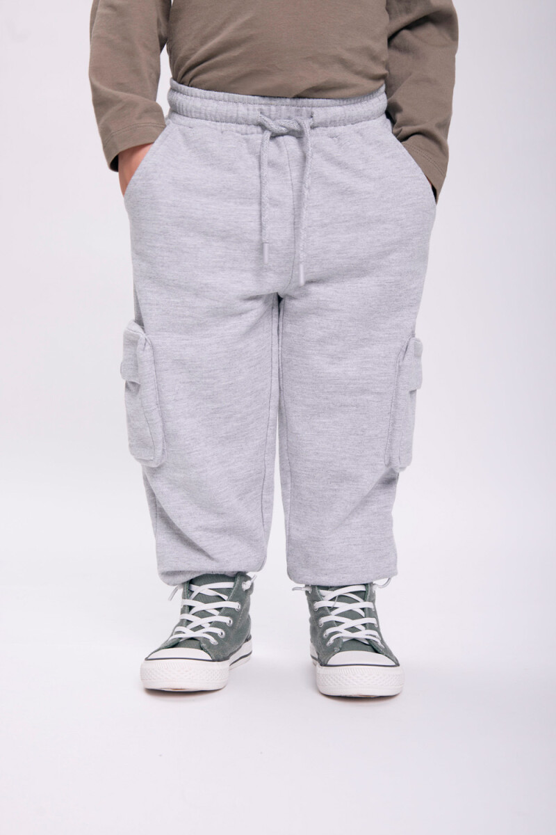 Pantalón deportivo cargo Gris Melange