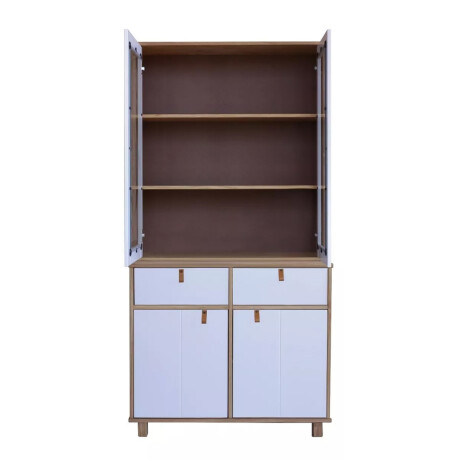 Mueble / Cristalero en madera maciza 4 puertas 2 cajones Mueble / Cristalero en madera maciza 4 puertas 2 cajones