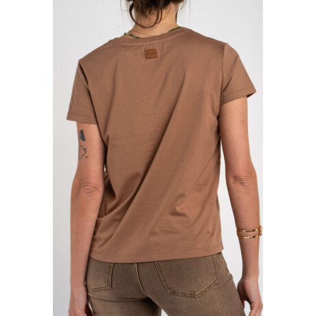 Remera Escote V Algodón Mocha