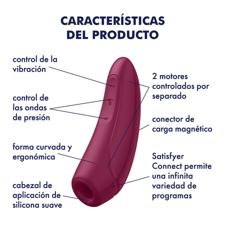 Succionador De Clítoris Satisfyer Curvy 1+ Con App Rojo