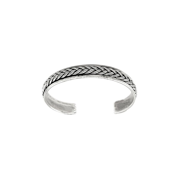 Brazalete trenzado con borde-Plata 925-Sin Piedra-BR3012 sinpiedra