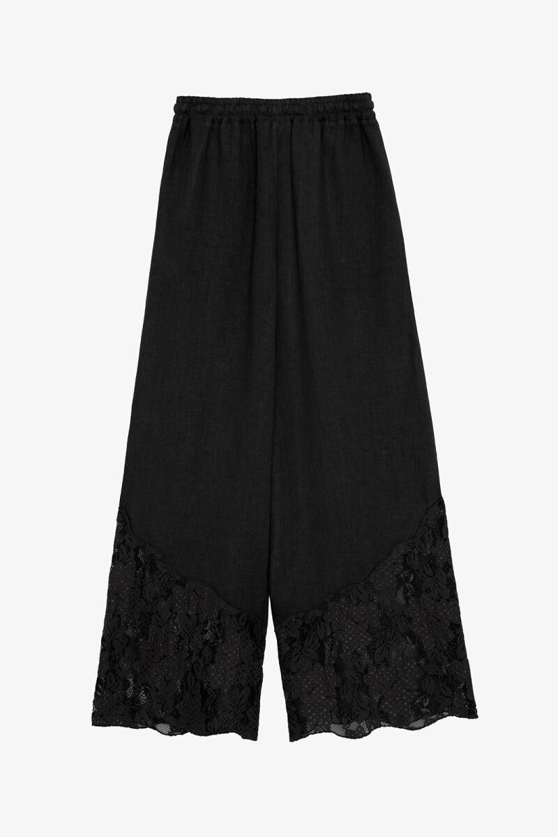 PANT LINO ENCAJE Negro