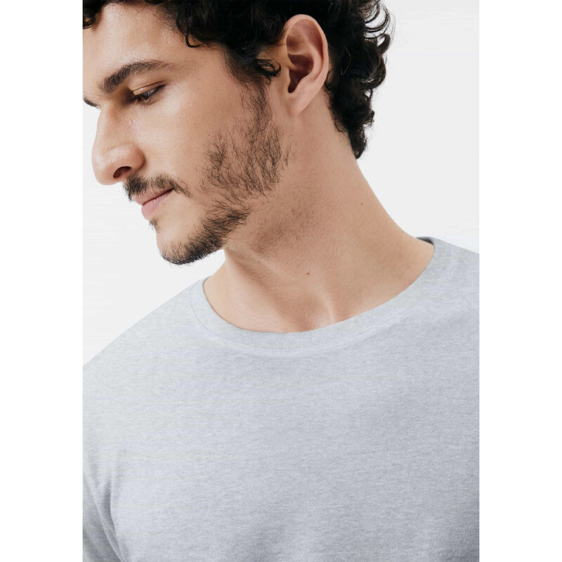 CAMISETA ML MASC CINZA MESCLA