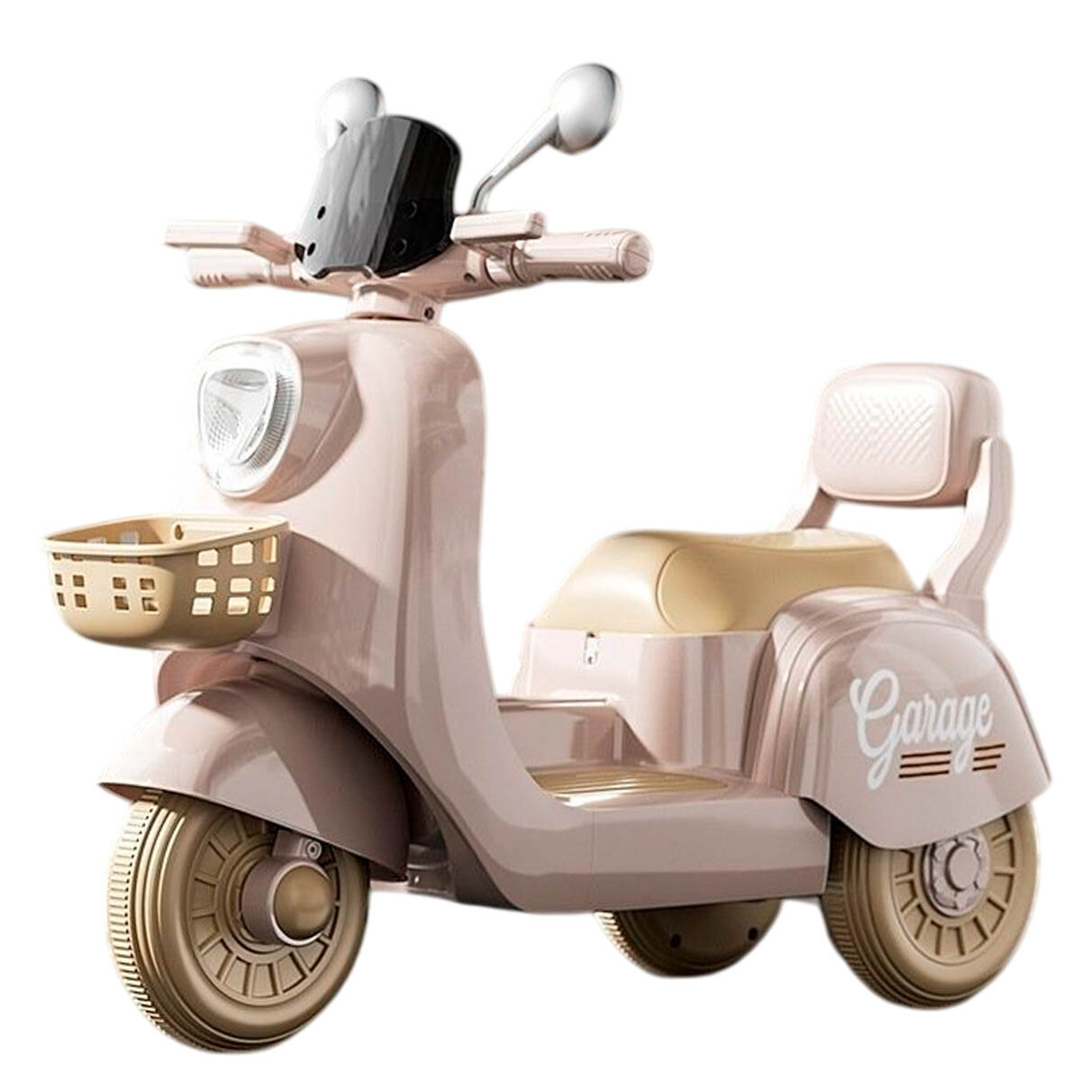 Triciclo Eléctrico Infantil Moto Para Niños A Batería - Rosa Pastel 