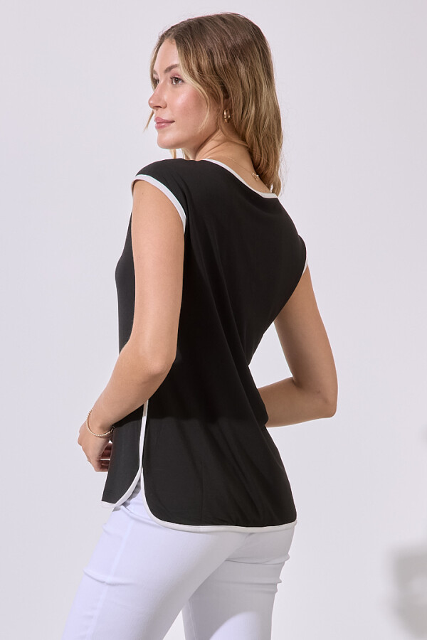 Blusa Zips NEGRO/BLANCO