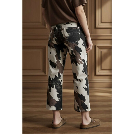 Jean Wide Leg Print Vaca Print