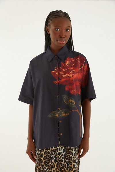 CAMISA FLOR Negro