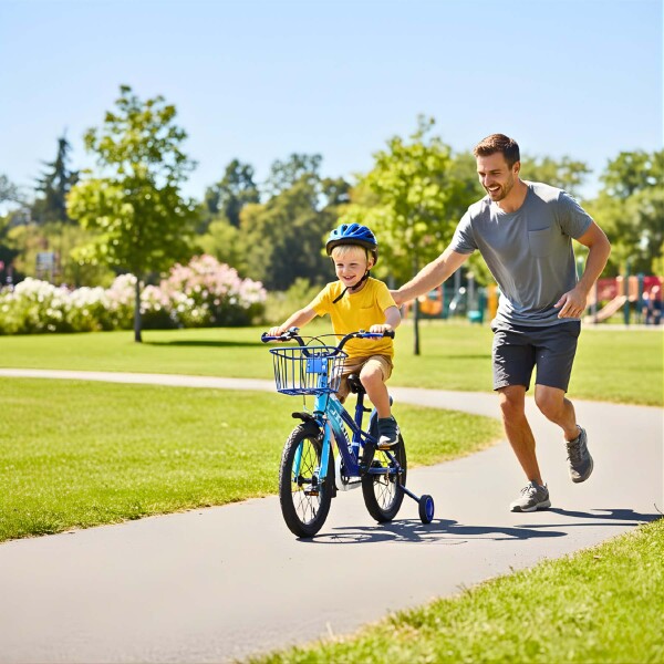 Bicicleta Infantil Yjtong Rod 16 Canasto Parrilla Rueditas Azul 1