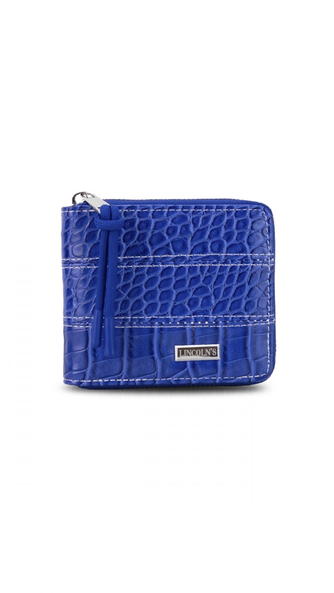 BILLETERA CANDELA CROCO - AZUL ROYAL 