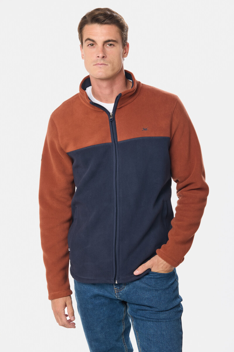 CAMPERA POLAR BICOLOR - Bordo 