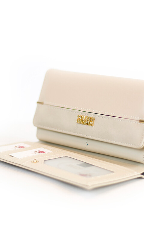 BILLETERA COVERI LARGA BEIGE
