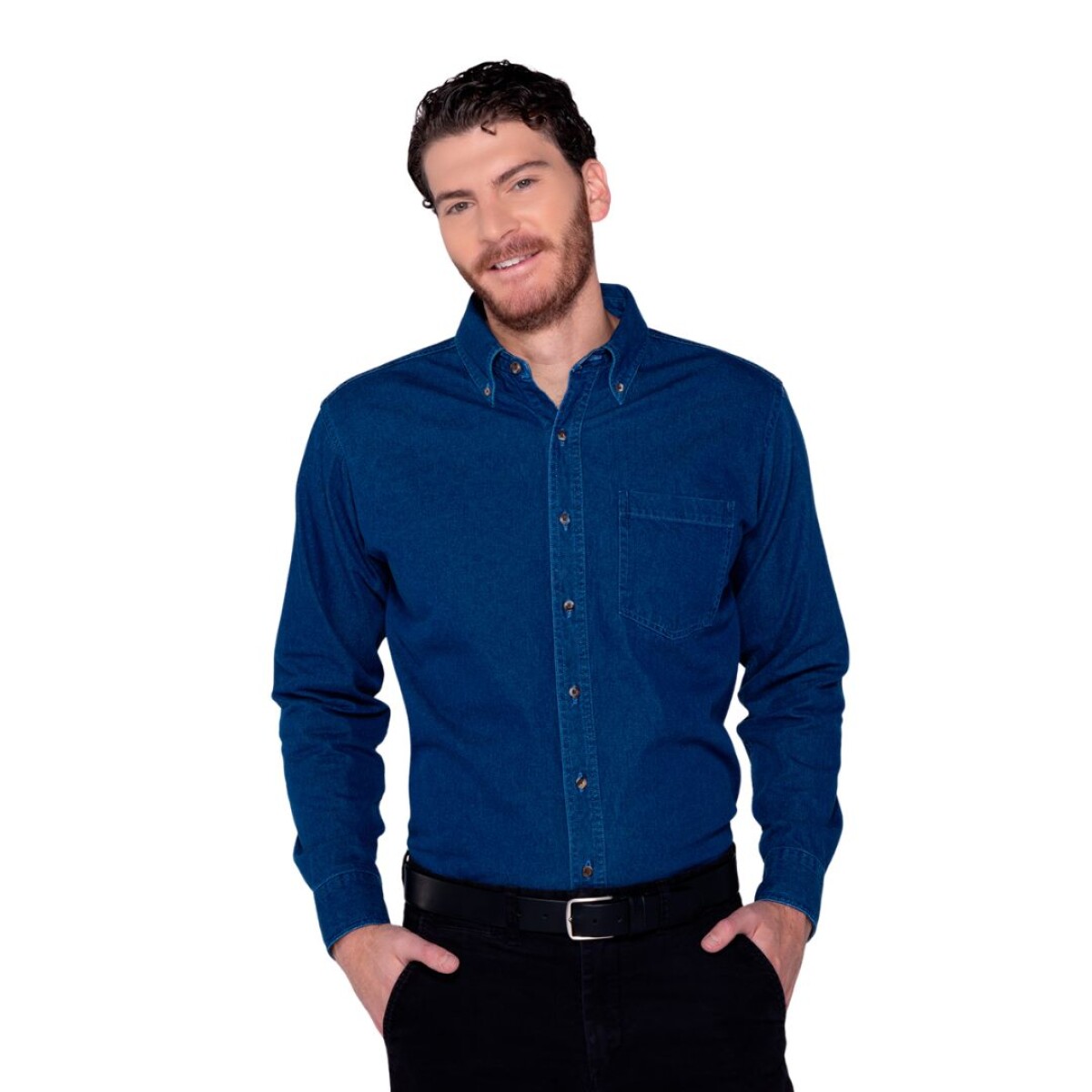 Camisa jean manga larga 