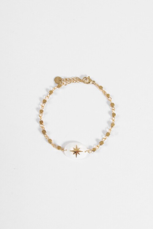 Pulsera dije estrella dorado