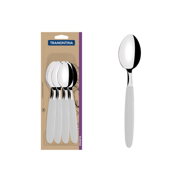 Cuchara de mesa 12 piezas, mango blanco "IPANEMA" -TRAMONTINA TN8324