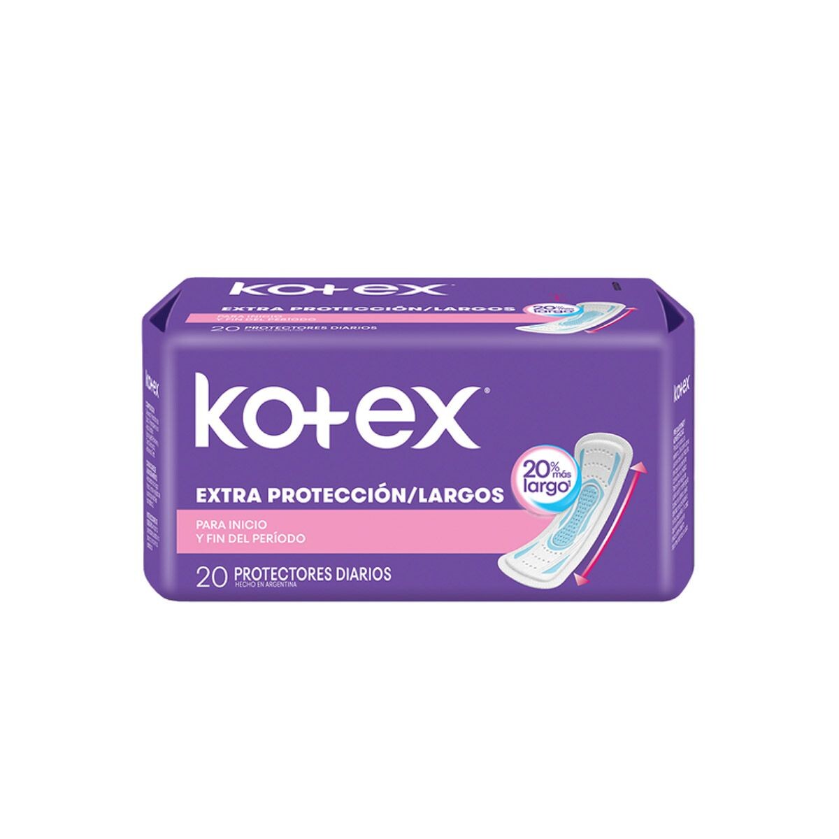 KOTEX PROTECTOR DIA LARGO PAQ. X 20 UNID 