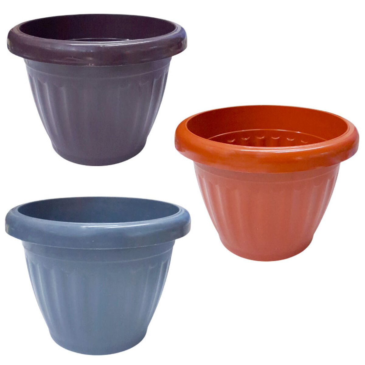 Maceta de plástico 3 colores - Maceta De Plástico 3 Colores 