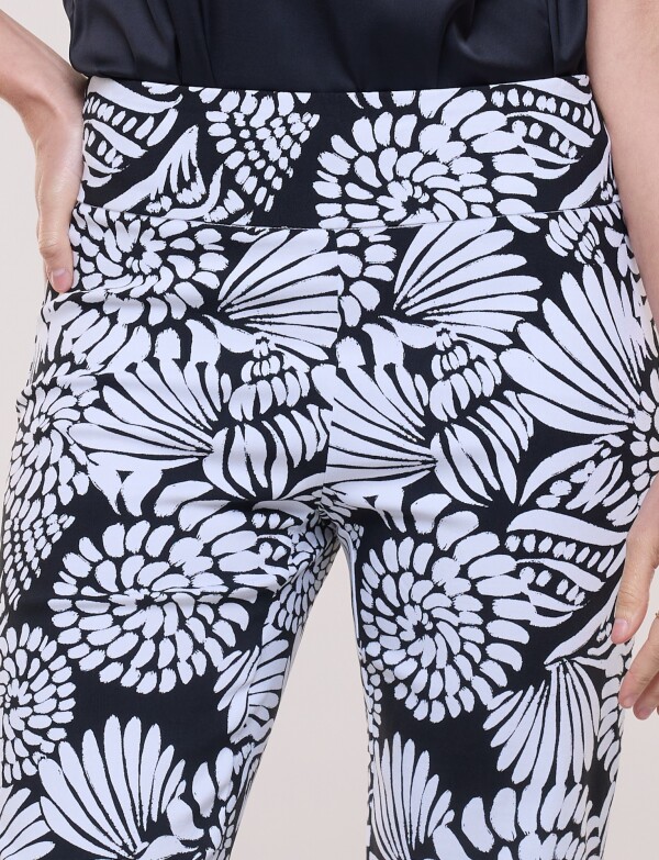 Pantalón Elastizado Estampado BLANCO/NEGRO