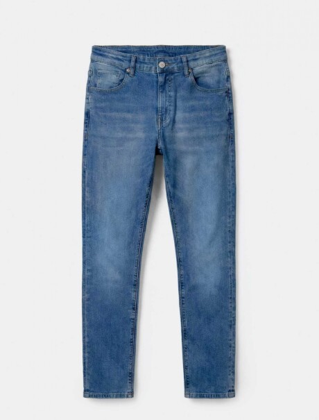 PANTALONES VAQUEROS AJUSTADOS BÁSICOS CON ELASTANO AZUL