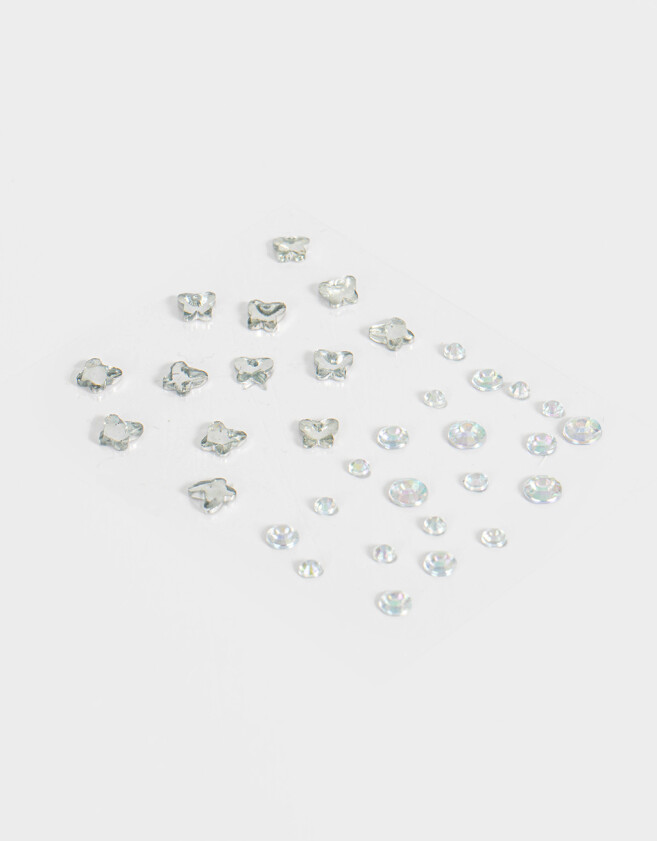 Complementos de cosmética para rostro Gemas Autoadhesivas Para Rostro Con Cristales Plateados - Plateado
