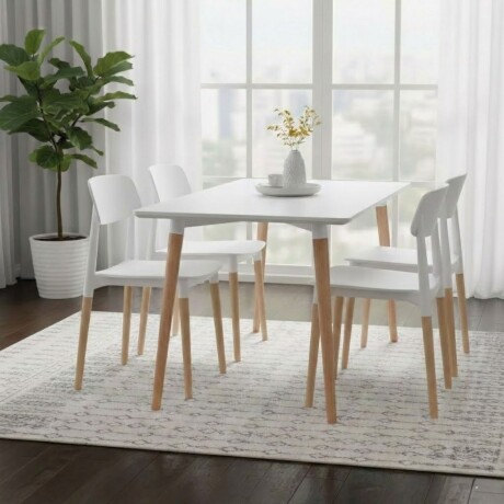 Juego de comedor 4 sillas Milan - Blanco Juego de comedor 4 sillas Milan - Blanco