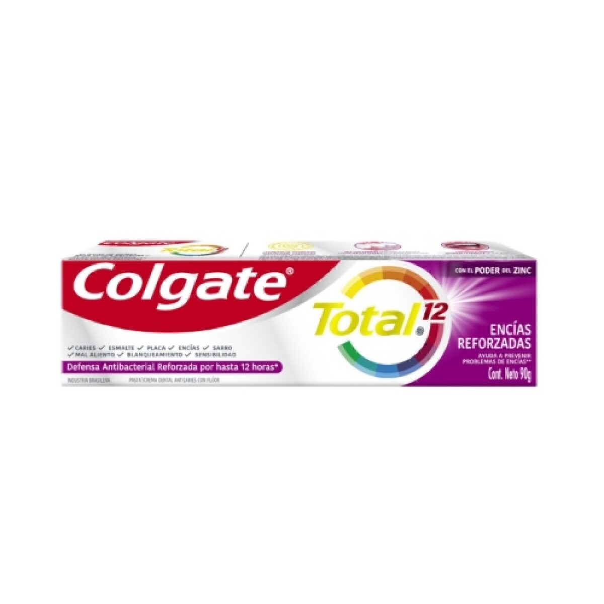 Colgate Pasta de Dientes Total 12 Encías Reforzadas 90g – Protección Completa