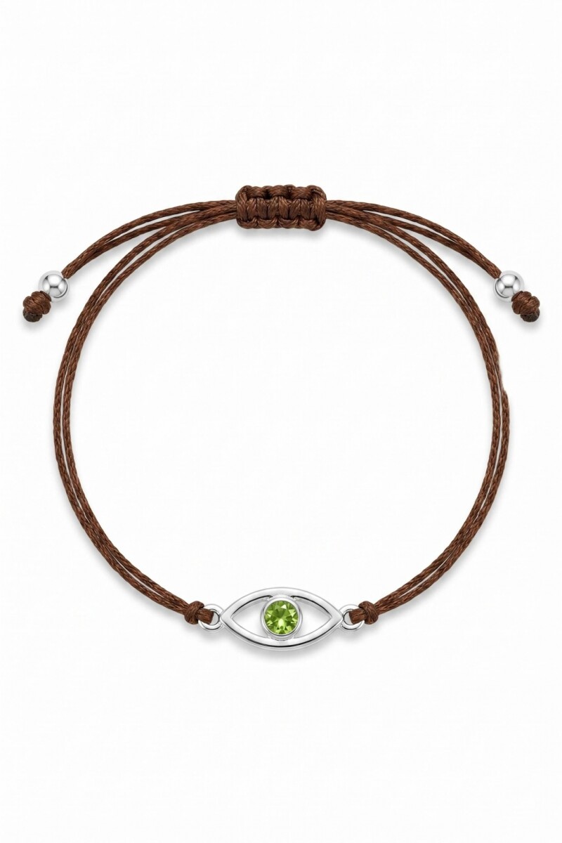 Pulsera ajustable cord ojito plateado