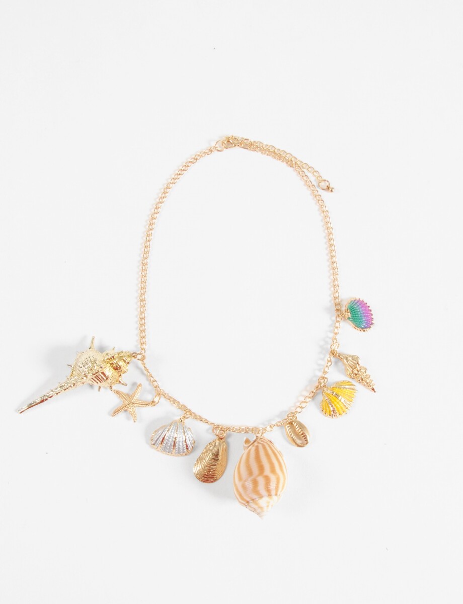 Collar dijes mar - dorado 