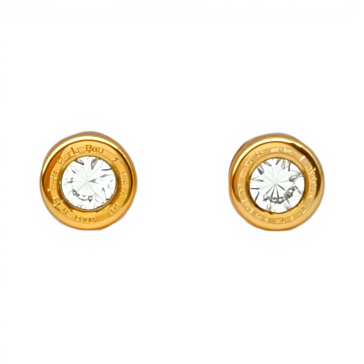 Caravanas Punto de Luz oro- Oro bajo - Zirconia - CA8111 - conpiedra 