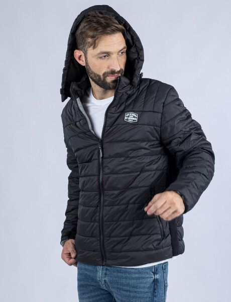 Campera de nylon con capucha para hombre UFO Ralph 1374 Negra Talle S