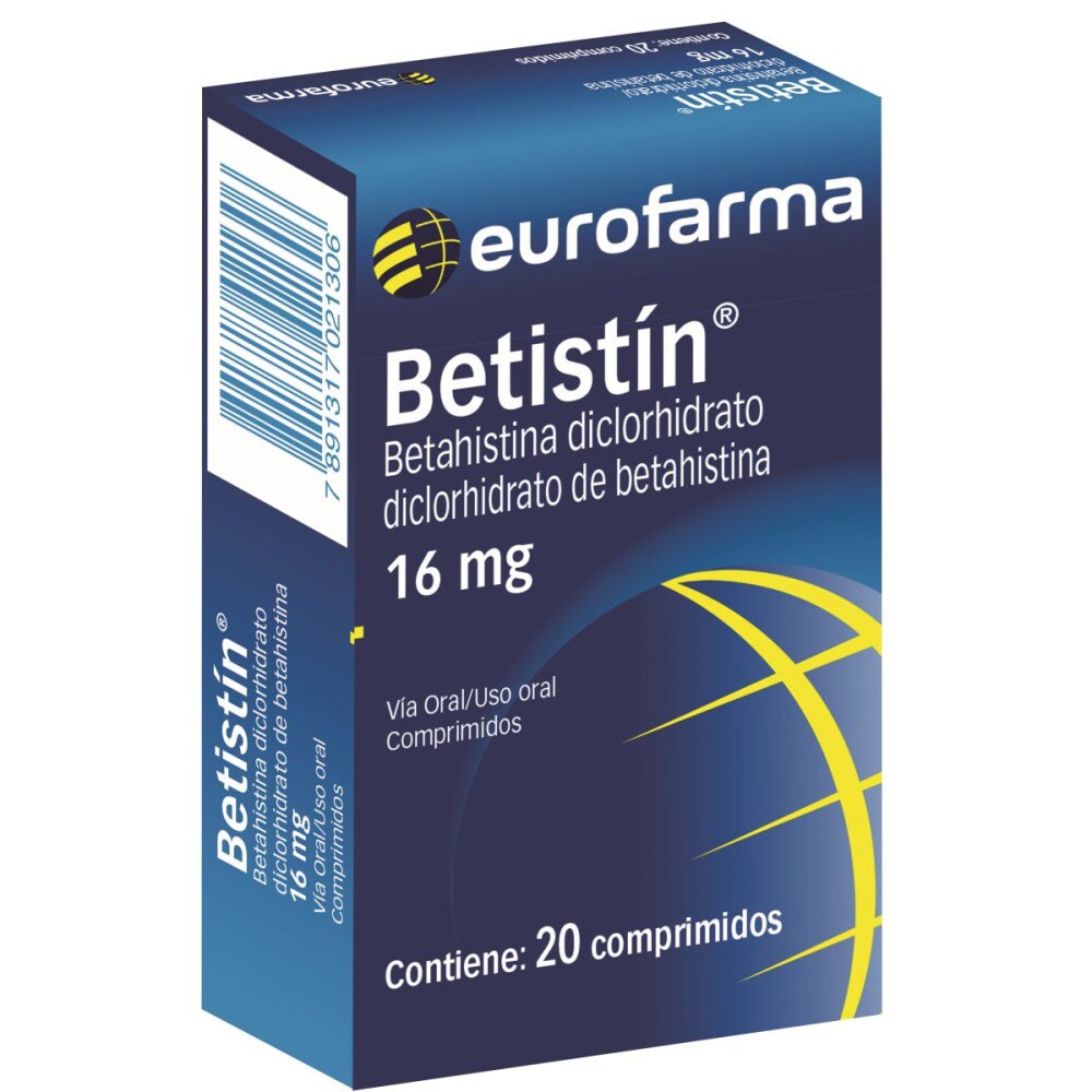 BETISTIN 16 MG CJ X 20 COMP. única
