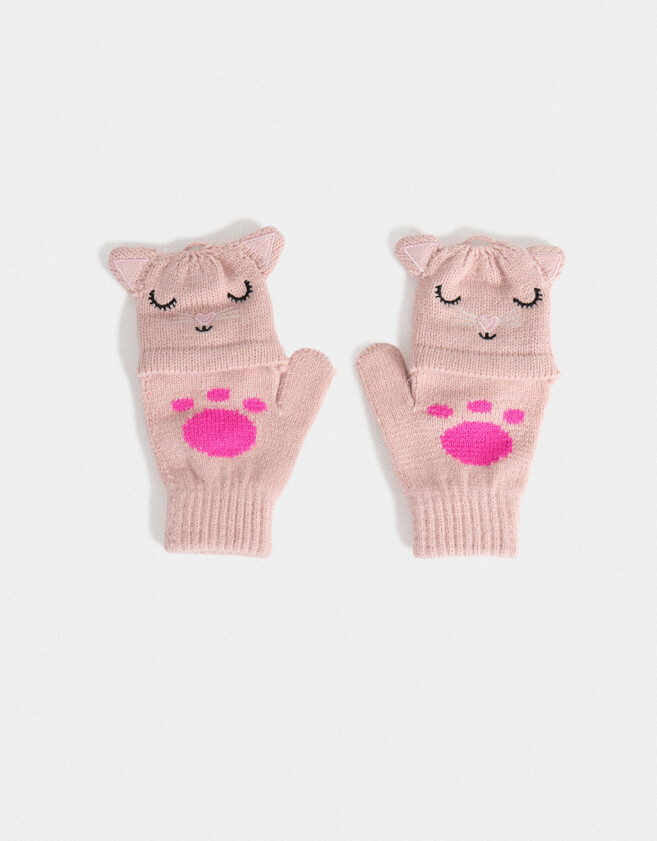 Guantes Infantiles Animalito Guantes Infantiles Mitones - Rosa Viejo